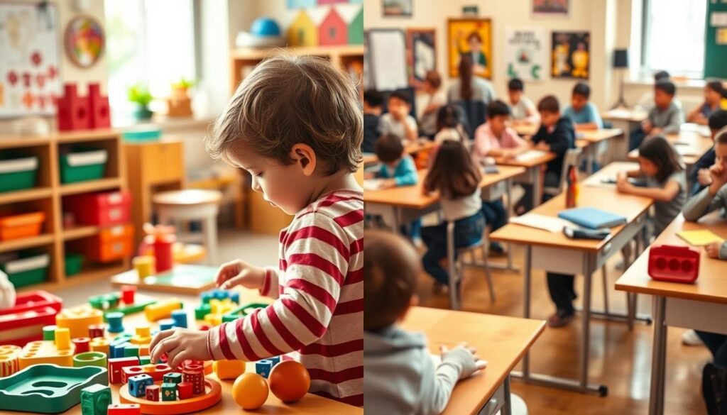 comparación Montessori y métodos tradicionales