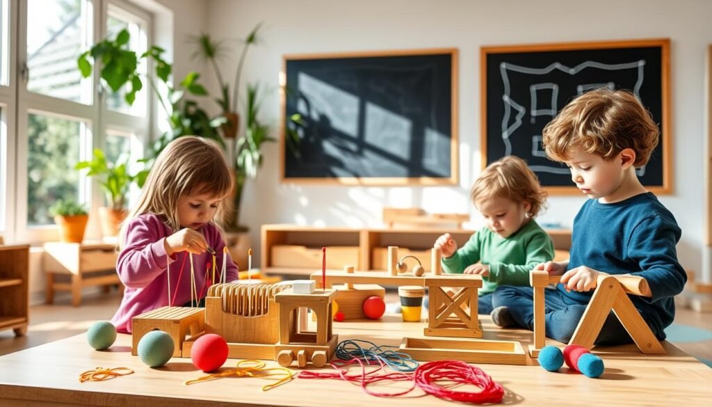 cultura Montessori en actividades de ensartar