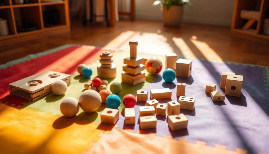 estimulación sensorial con juguetes Montessori