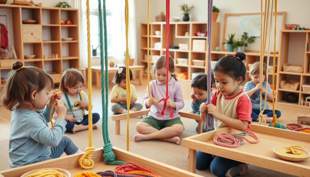 incorporar cuerdas en el aula Montessori