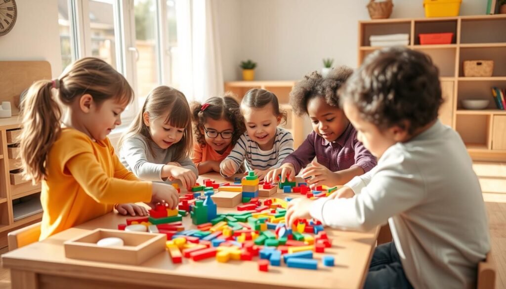 interacción social en el juego Montessori
