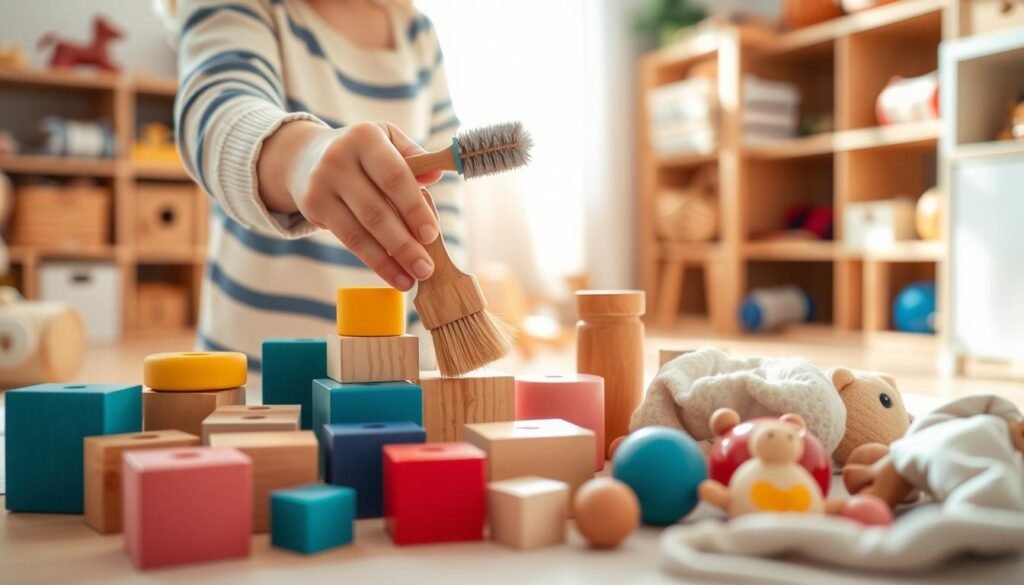 limpieza de juguetes Montessori