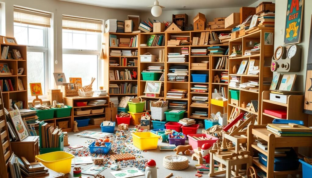 sobrecarga de materiales Montessori