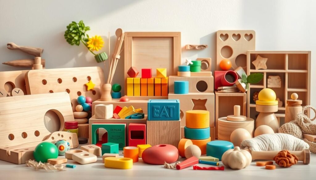 variedad de materiales Montessori